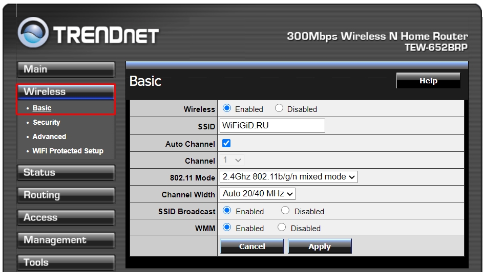 TRENDnet TEW-652BRP — настройка Wi-Fi и Интернета