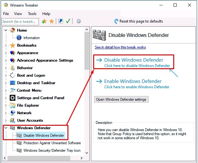 Windows 10: как полностью и временно отключить Защитник Windows