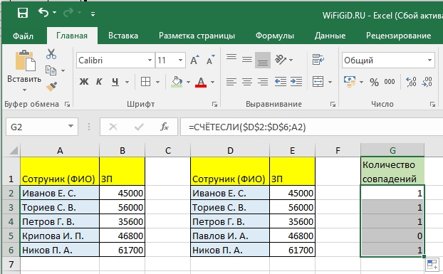 Сравнить две таблицы в Excel на совпадения: 6 способов