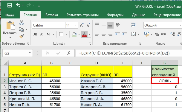 Сравнить две таблицы в Excel на совпадения: 6 способов