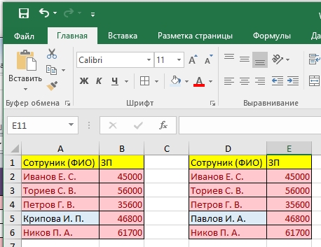 Сравнить две таблицы в Excel на совпадения: 6 способов