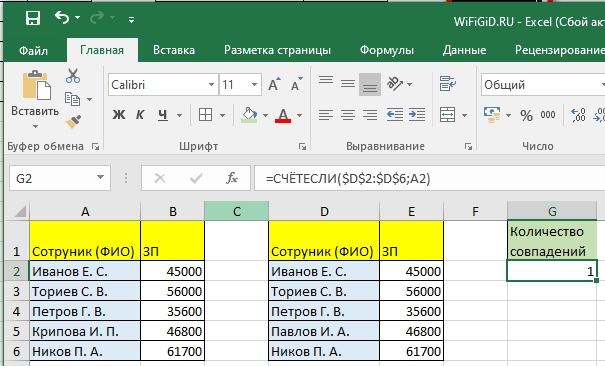 Сравнить две таблицы в Excel на совпадения: 6 способов