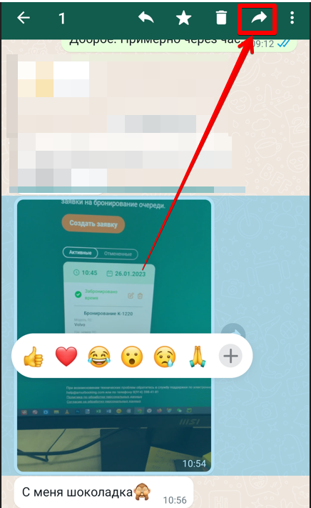 Как переслать фото по ватсапу