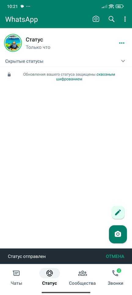 Как установить статус в WhatsApp: инструкция