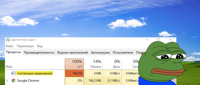 Системные прерывания загружают процессор на 100% в Windows 10: Как исправить