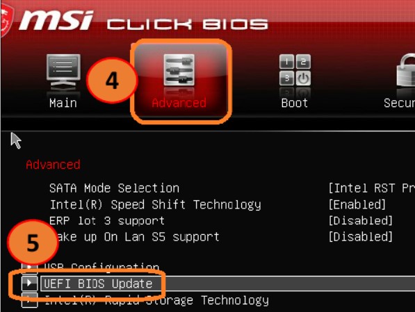 Как обновить BIOS на ноутбуке или материнской плате MSI