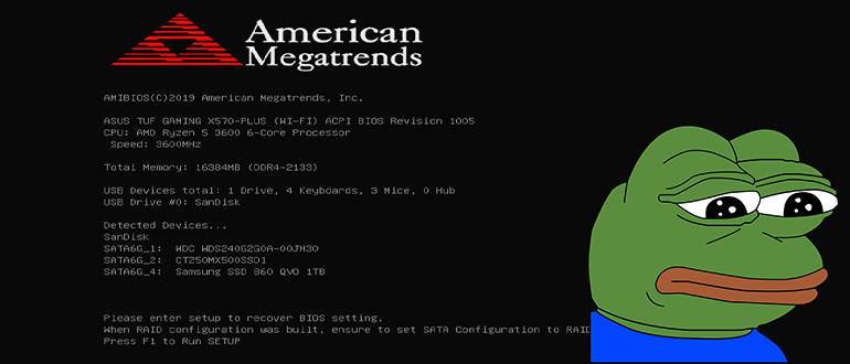 Как убрать сообщение American Megatrends при включении компьютера