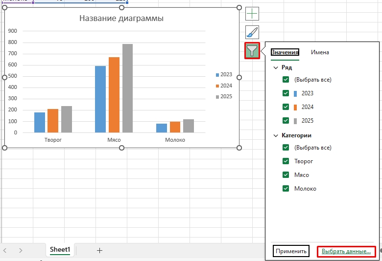 Как изменить легенду в диаграмме Excel: решение